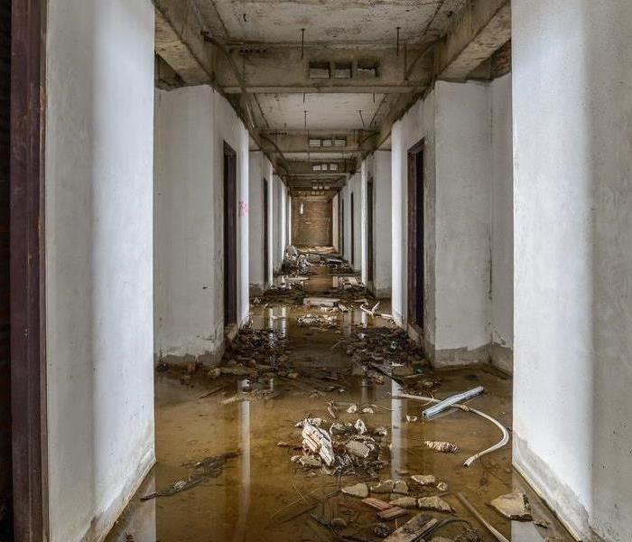 flooded building